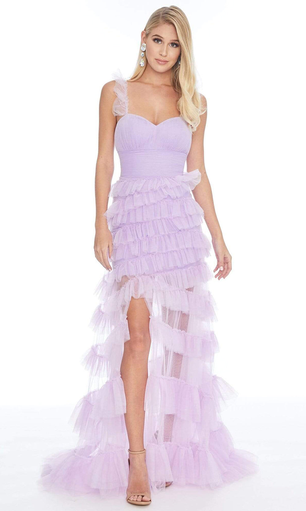 Ashley Lauren - 1745SC Ruffled Sweetheart A-line Gown In Purple