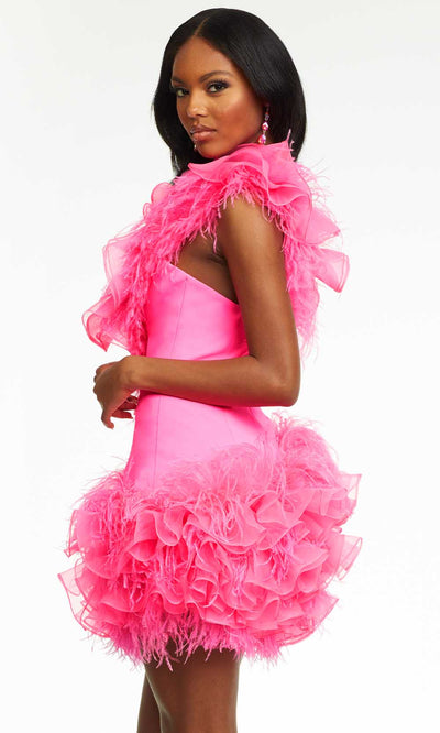 Ashley Lauren - 4482 Sweetheart Ruffled Feather Dress Homecoming Dresses