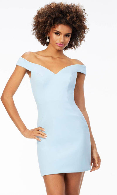 Ashley Lauren 4515 - Off Shoulder Criss Cross Back Cocktail Dress Special Occasion Dress