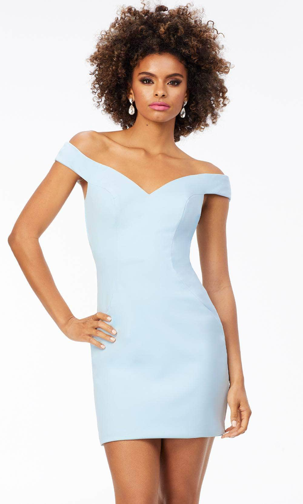 Ashley Lauren 4515 - Off Shoulder Criss Cross Back Cocktail Dress Special Occasion Dress