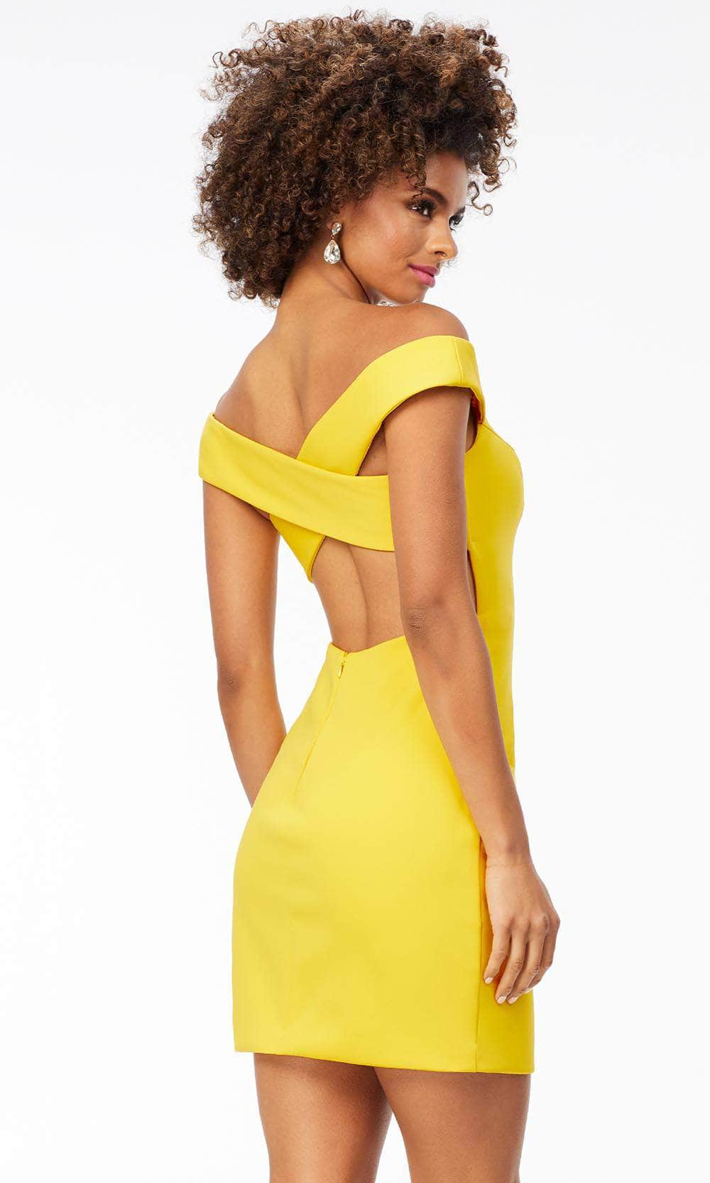 Ashley Lauren 4515 - Off Shoulder Criss Cross Back Cocktail Dress Special Occasion Dress