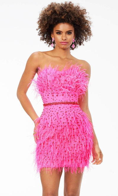 Ashley Lauren 4535 - Fringed Strapless Cocktail Dress Special Occasion Dress