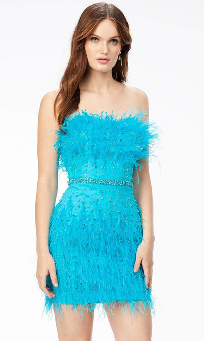 Ashley Lauren 4535 - Fringed Strapless Cocktail Dress Special Occasion Dress