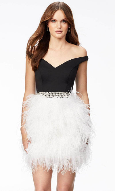 Ashley Lauren 4536 - Feathered Skirt Cocktail Dress Special Occasion Dress