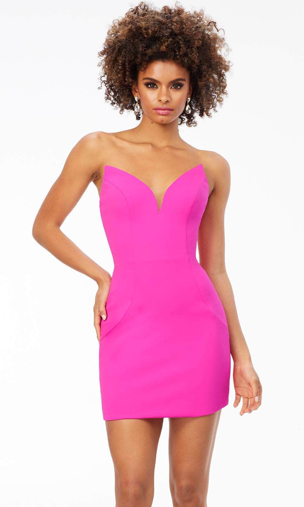 Ashley Lauren 4539 - Edgy Sweetheart Cocktail Dress Special Occasion Dress 00 / Fuchsia