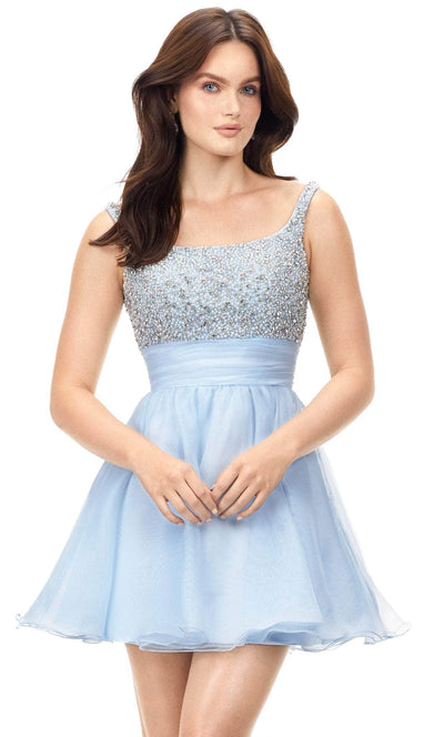 Ashley Lauren 4570 - Fit and Flare Cocktail Dress Special Occasion Dress 0 / Sky