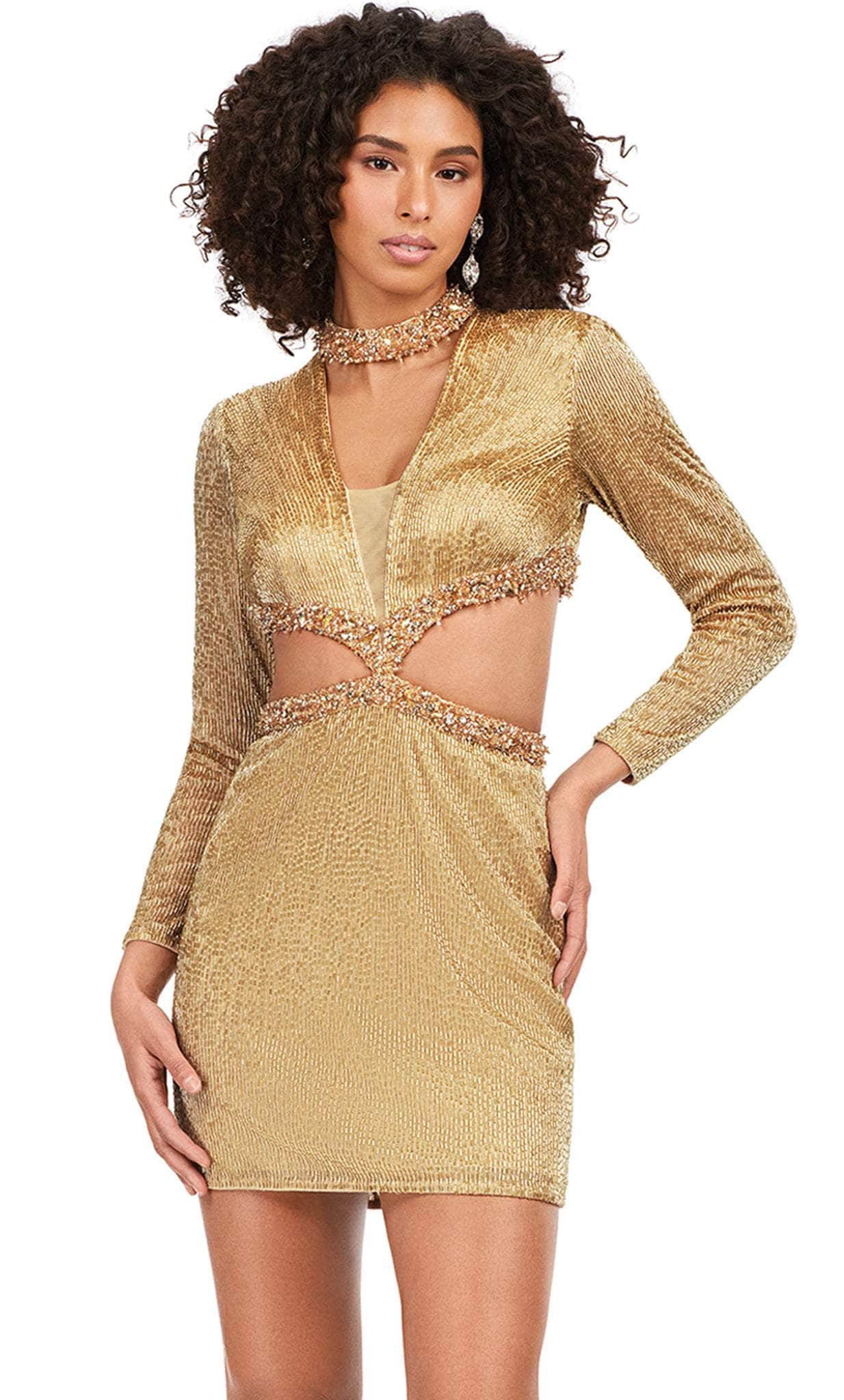 ashley lauren 4583 - long sleeve dress