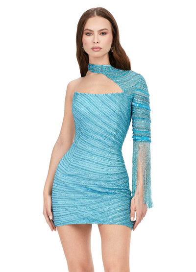 ashley lauren 4585 - asymmetrical dress