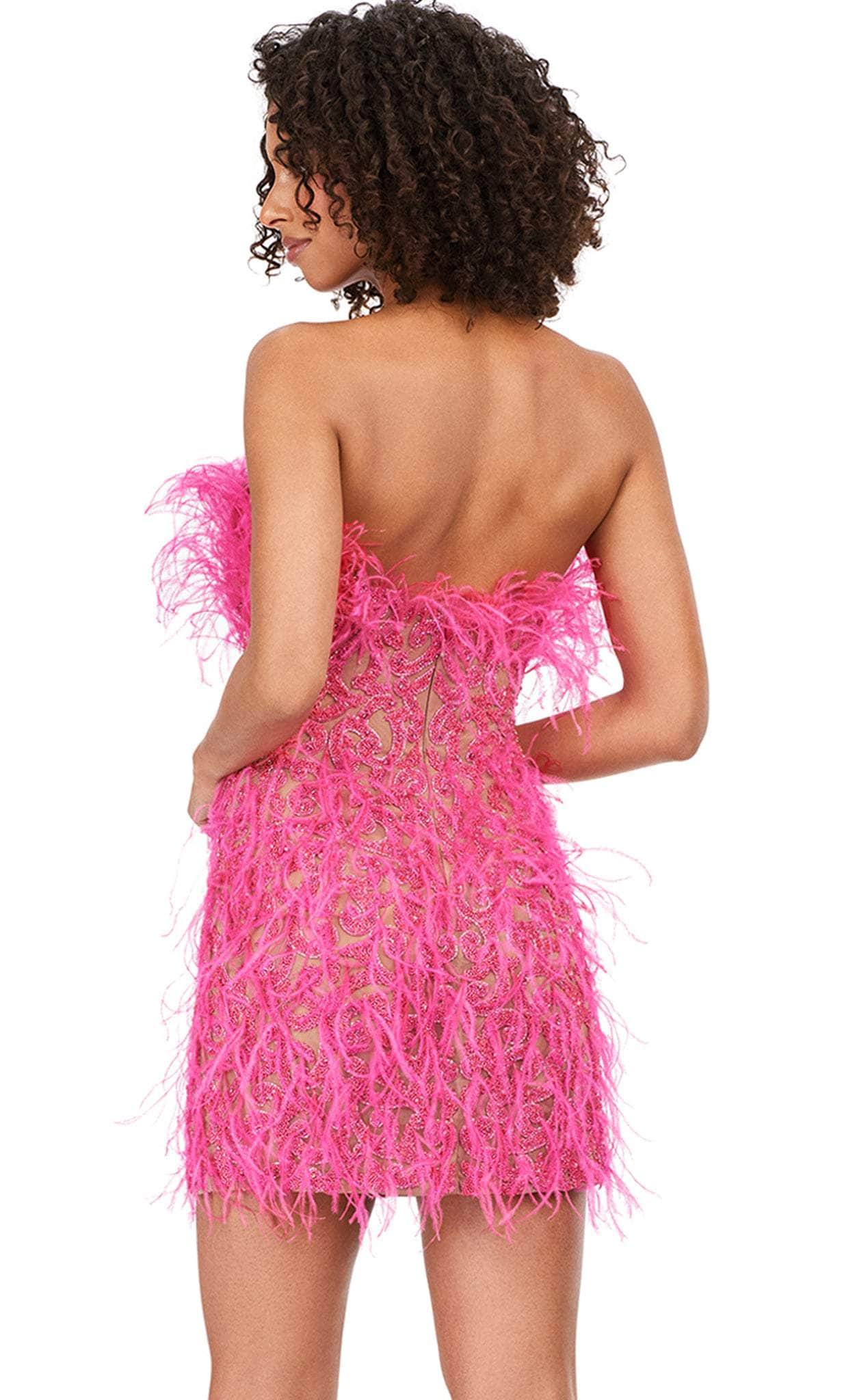 ashley lauren 4615 - feathered dress