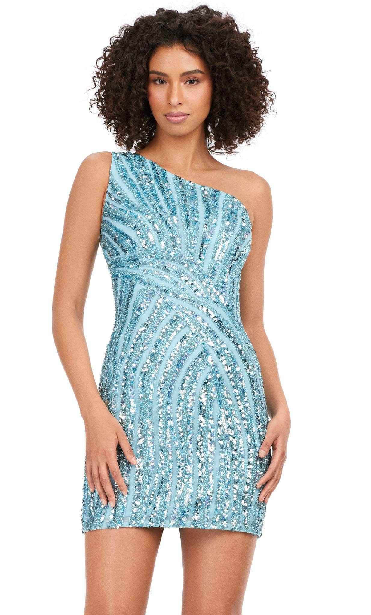 ashley lauren 4627 - one shoulder dress