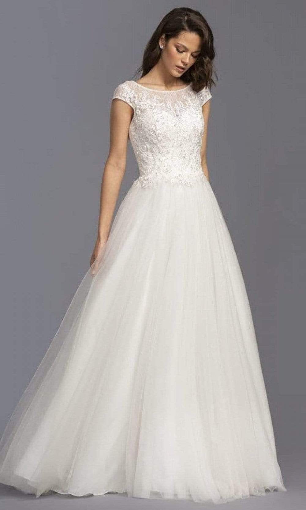 Aspeed Bridal - L2249 Lace Beaded Tulle Wedding Gown Wedding Dresses XXS / Off White