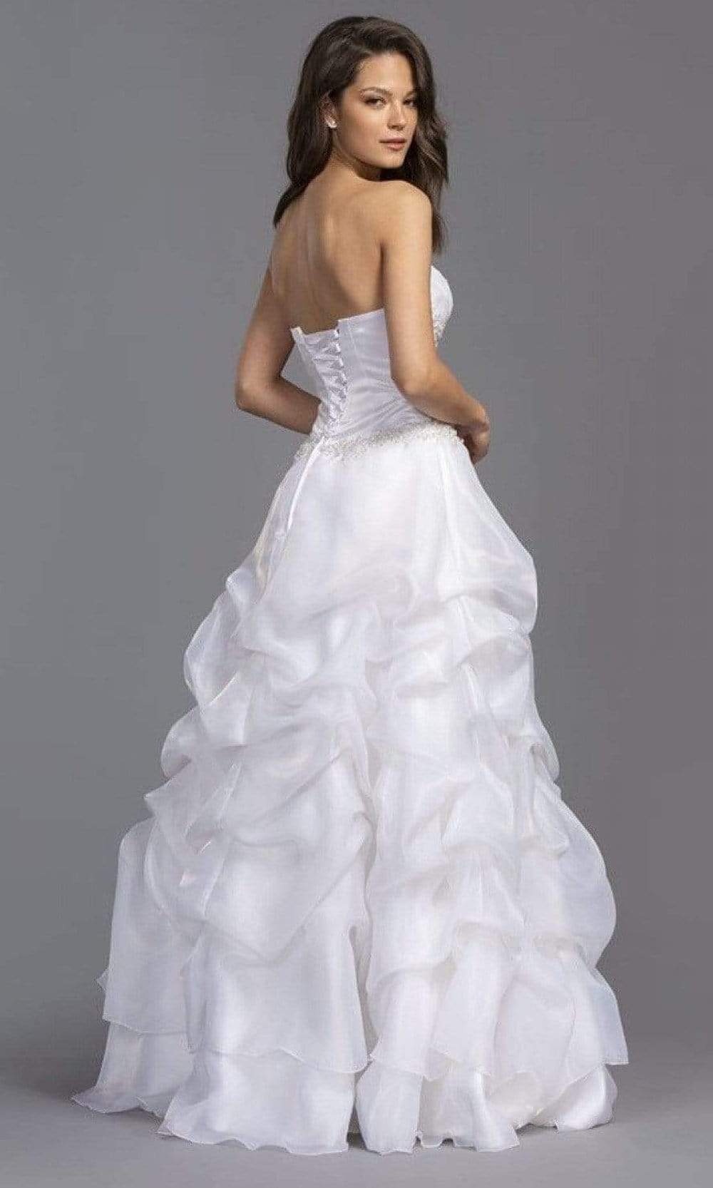 Aspeed Bridal - LH040 Strapless Ruffled A-Line Bridal Gown Wedding Dresses