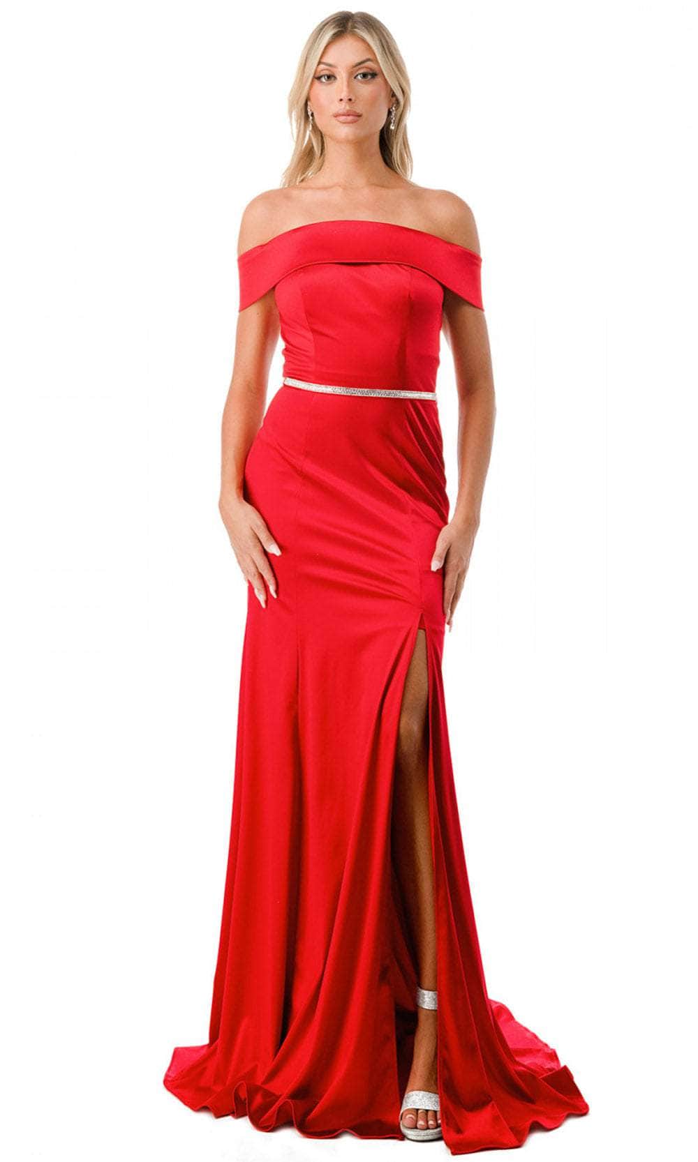 Aspeed Design D548 - Off Shoulder Evening Gown XS / Red