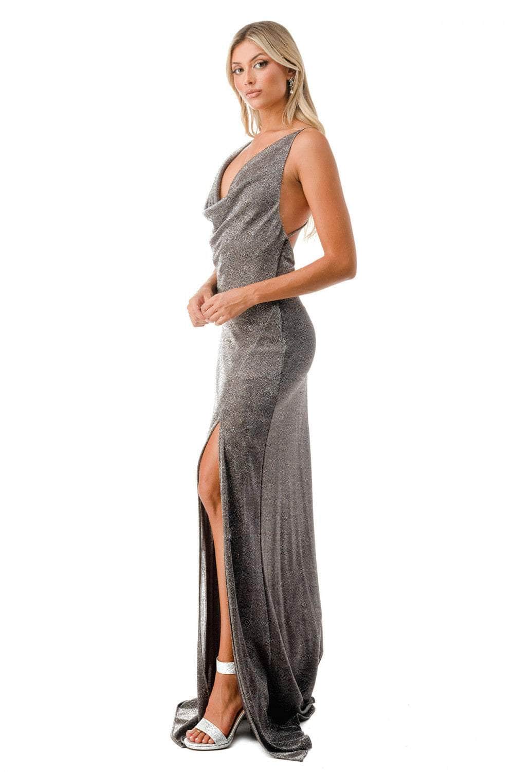 Aspeed Design D609 - Metallic Glitter Evening Gown