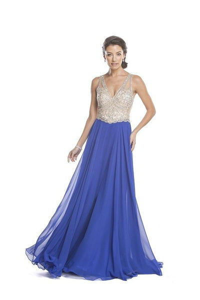 Aspeed Design L1640 Jeweled Plunging V-neck Prom Dress - 1 pc Fuchsia In Size M Available CCSALE M / Fuchsia
