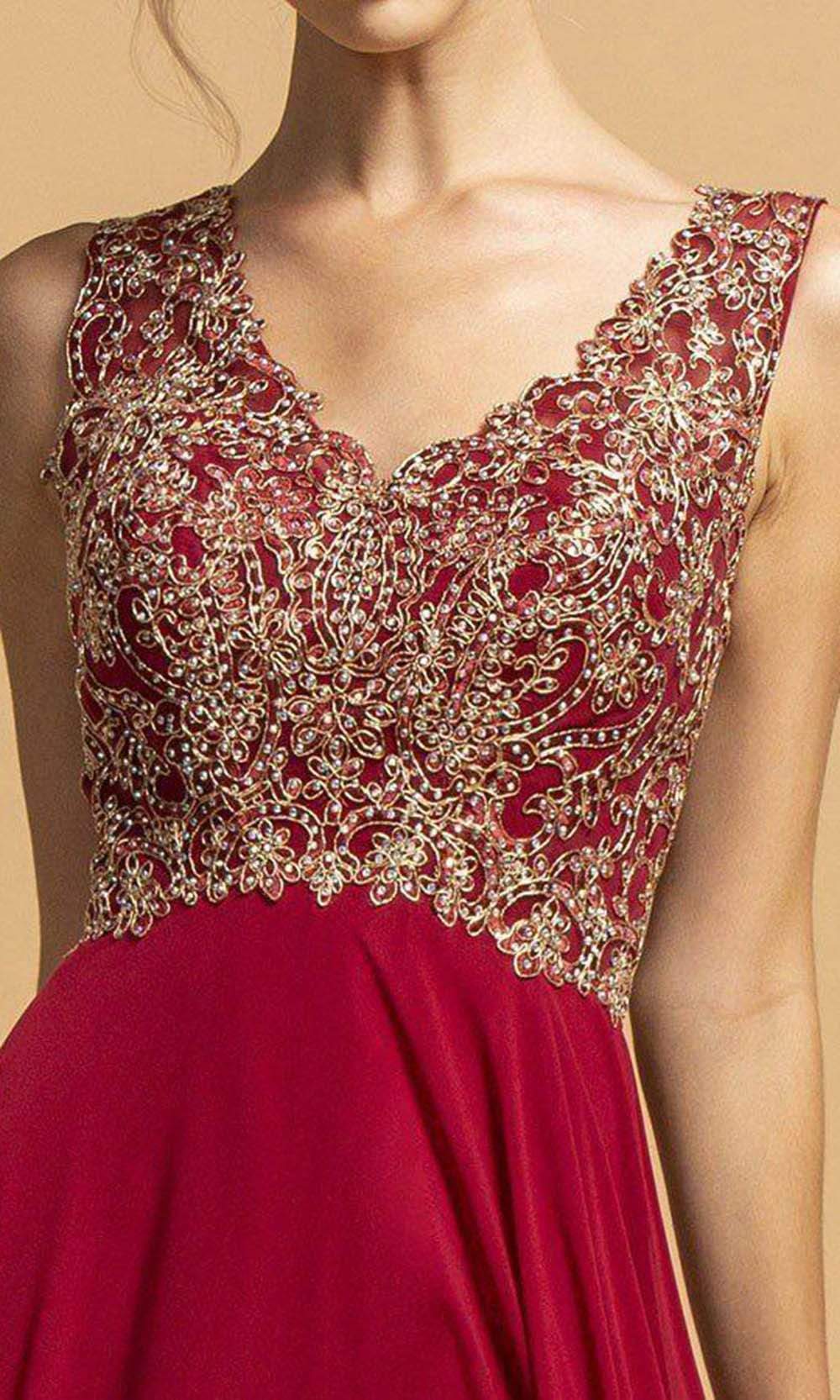 Aspeed Design - L1978 Beaded Lace Applique A-Line Dress Prom Dresses