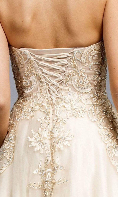 Aspeed Design - L2038 Strapless Sweetheart Applique Ballgown Prom Dresses