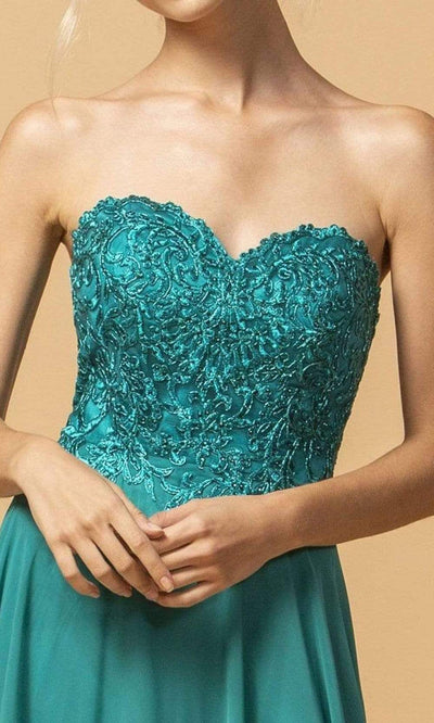 Aspeed Design - L2073 Strapless Embroidered Chiffon Dress Prom Dresses