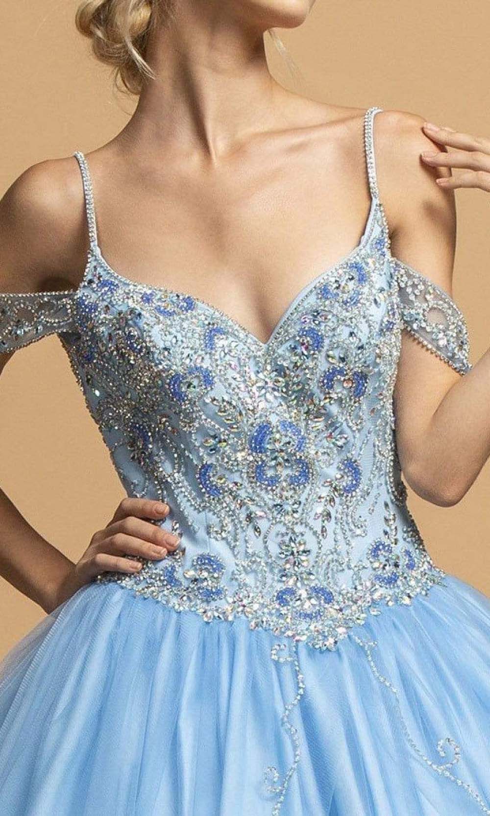 Aspeed Design - L2101 Beaded Cold Shoulder Ballgown Ball Gowns