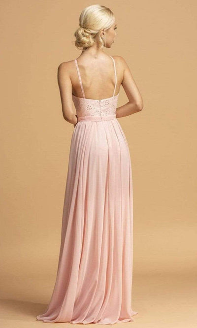 Aspeed Design - L2105 Embellished Halter Neck Chiffon Dress Prom Dresses