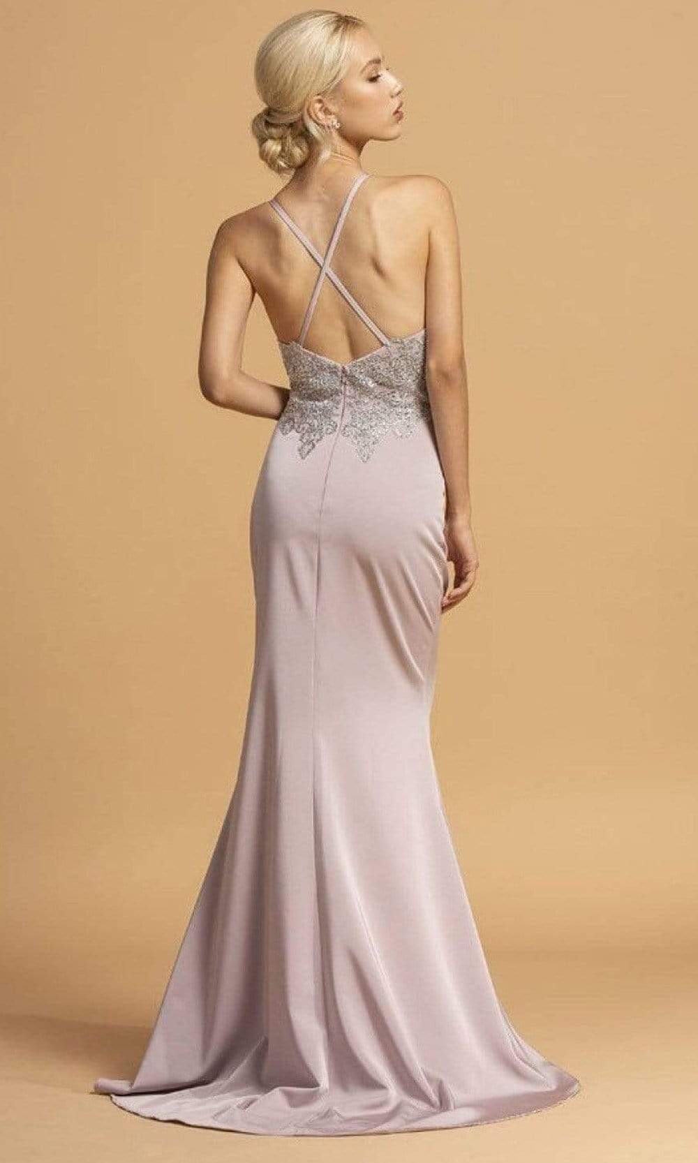 Aspeed Design - L2184 Cross Back Sheath Evening Dress Evening Dresses