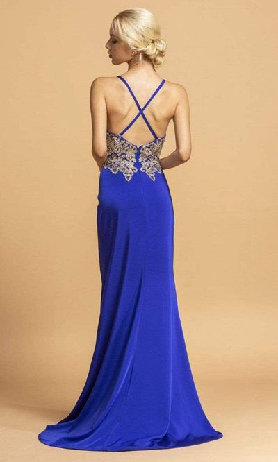 Aspeed Design - L2185 Sleeveless Cross Back Sheath Dress Evening Dressses