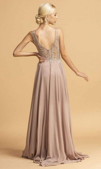 Aspeed Design - L2207 Rhinestone Ornate Chiffon Long Dress Prom Dresses