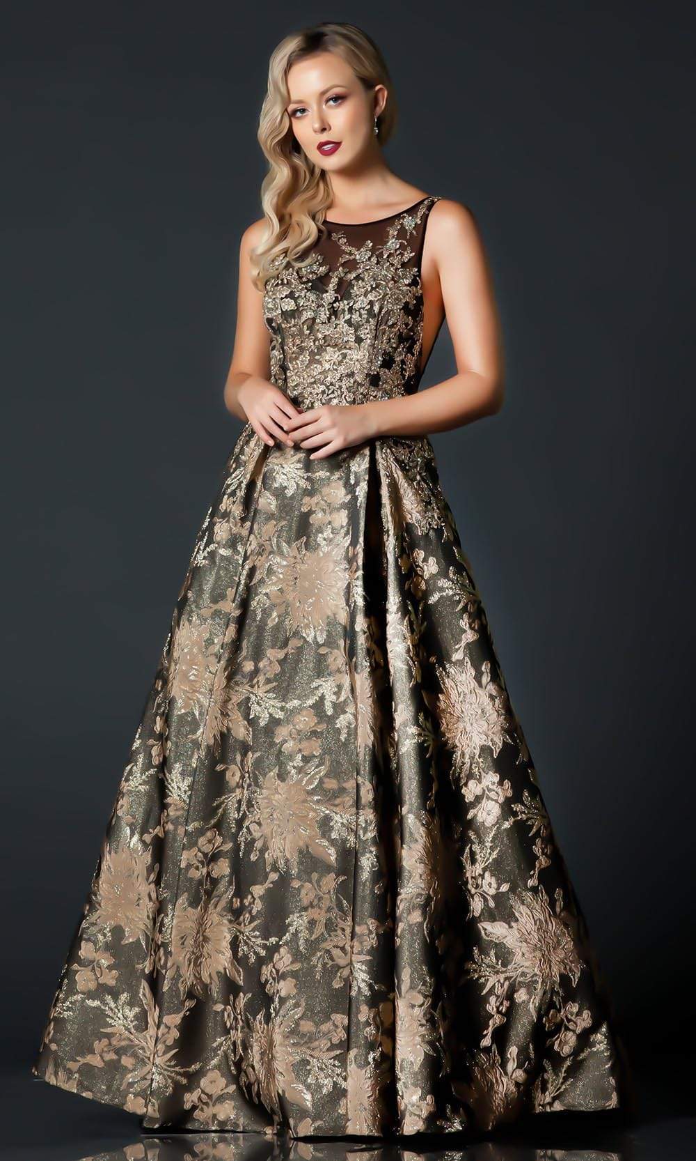 Aspeed Design - Jacquard Dress L2208 In Black and Gold