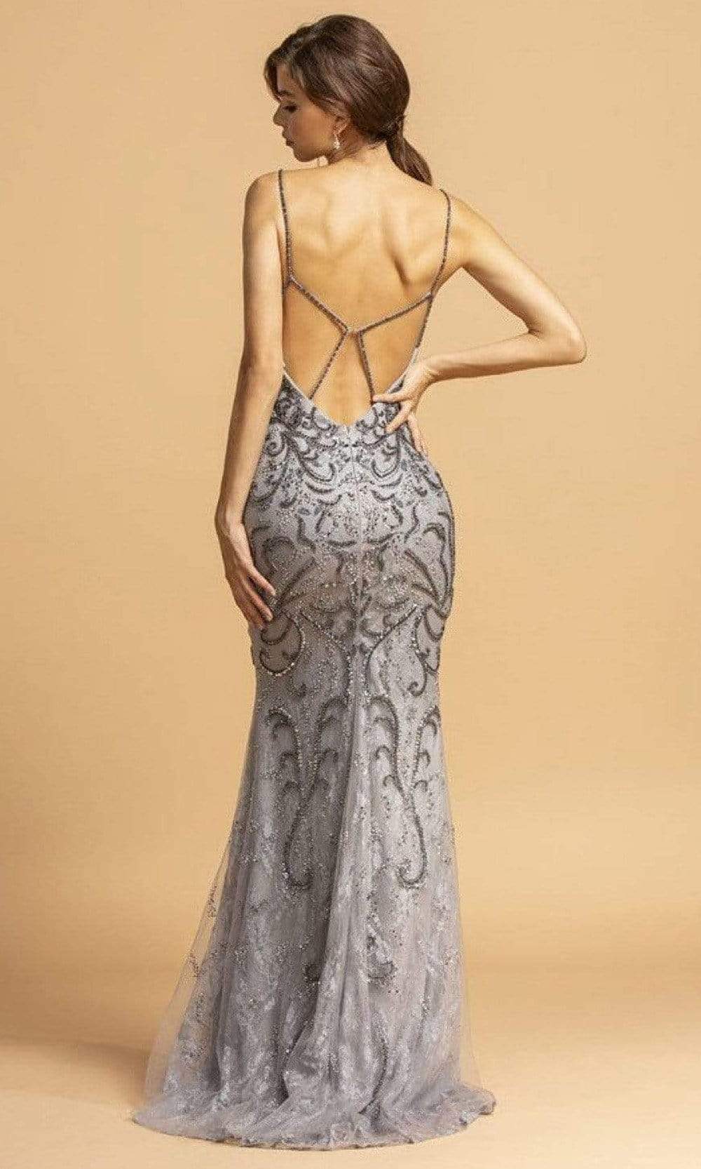Aspeed Design - L2229 Beaded Straight Evening Dress Evening Dresses