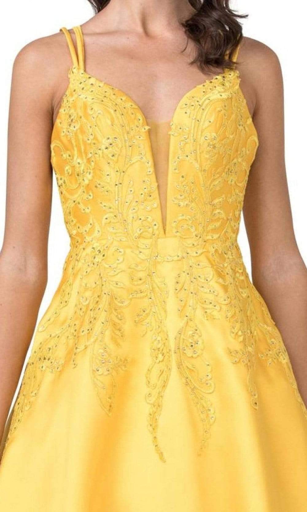 Aspeed Design - L2401 Embroidered Satin A-Line Dress Prom Dresses