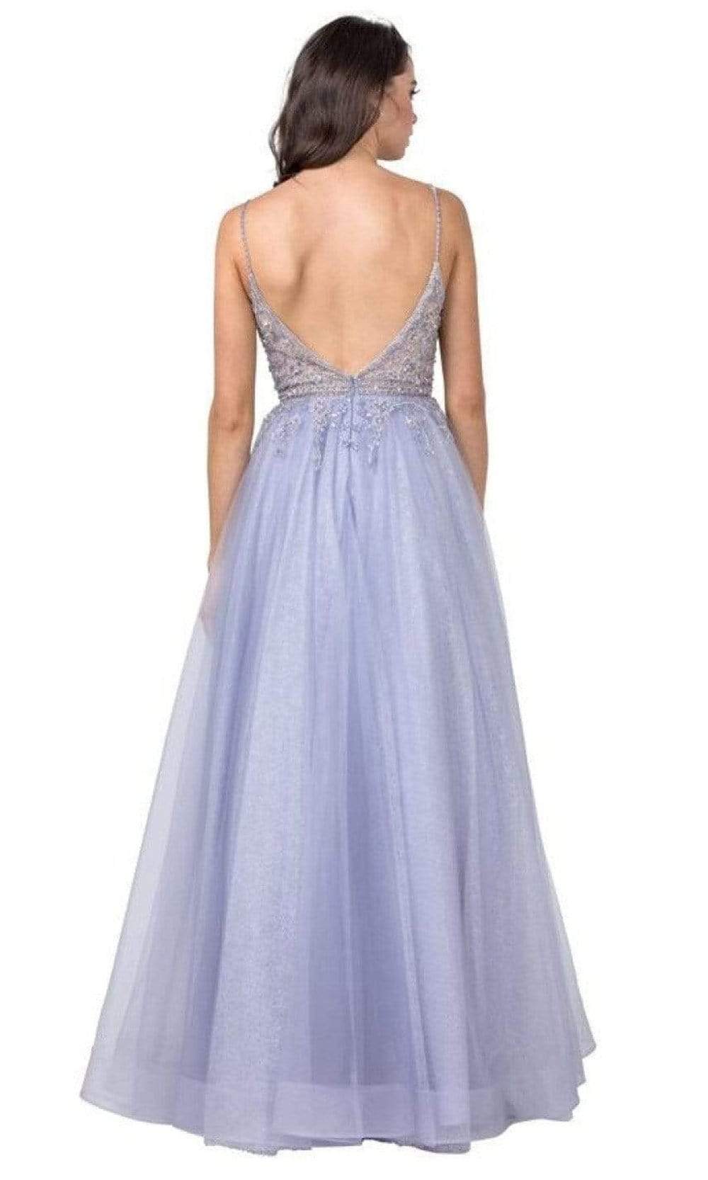 Aspeed Design - L2431 Plunging V-Neck Beaded Dress Prom Dresses