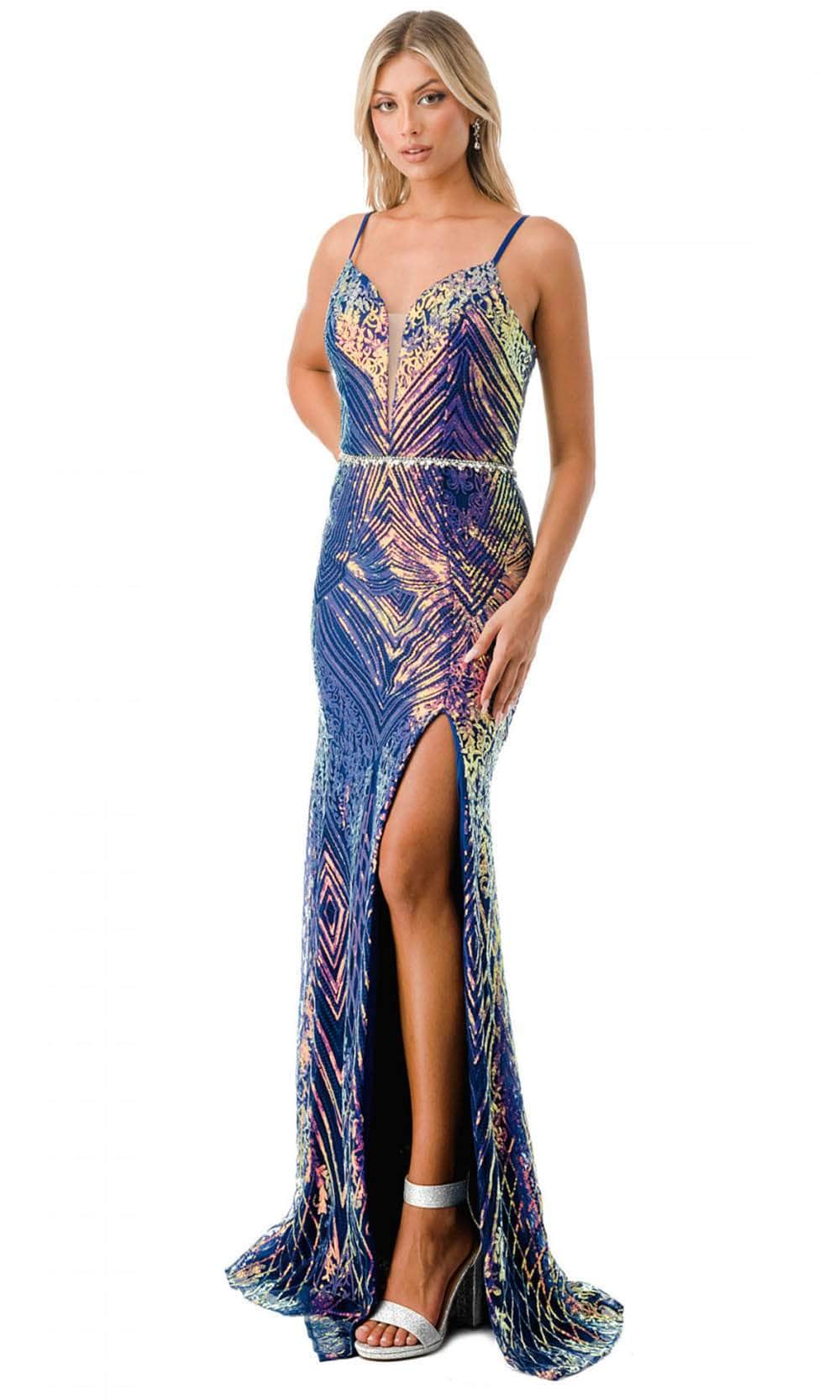 Aspeed Design L2754T - Evening Gown with Slit XXS / Navy