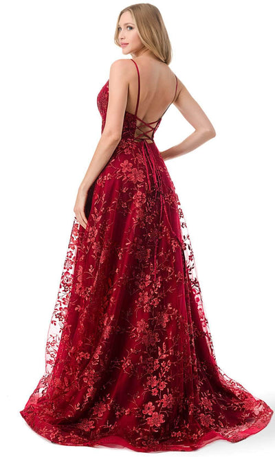 Aspeed Design L2764B - Floral Glitter Motif Prom Dress