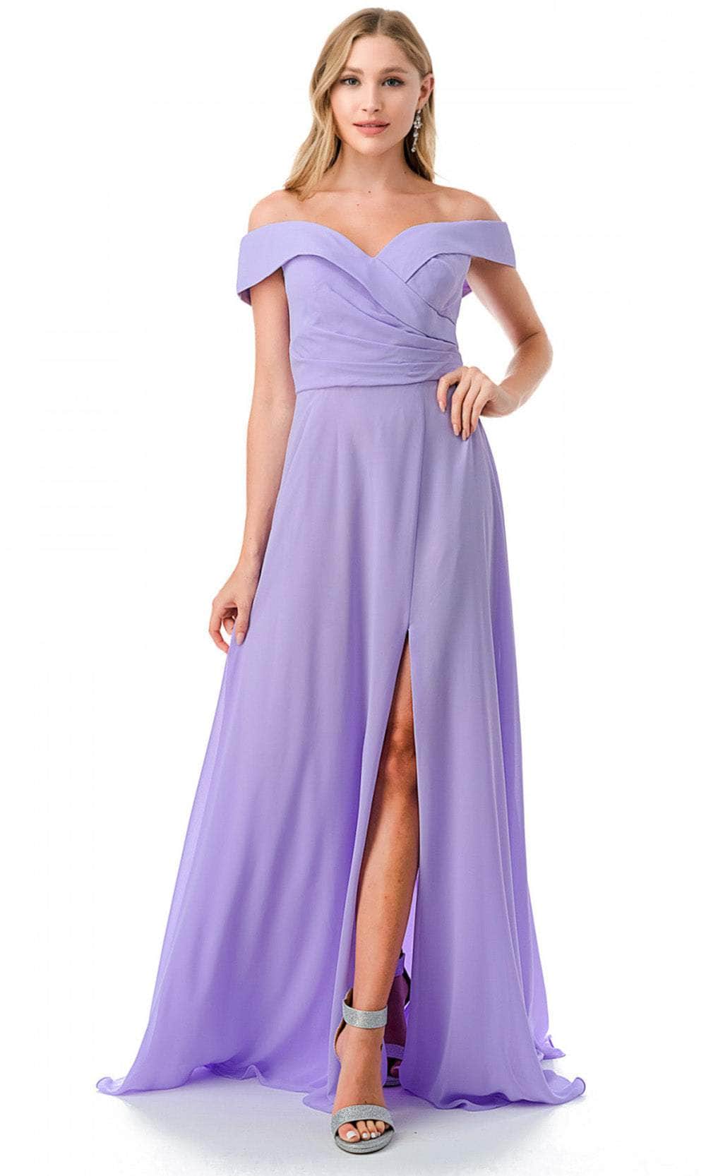 Aspeed Design L2767Y - Off Shoulder Evening Gown XS / Lilac
