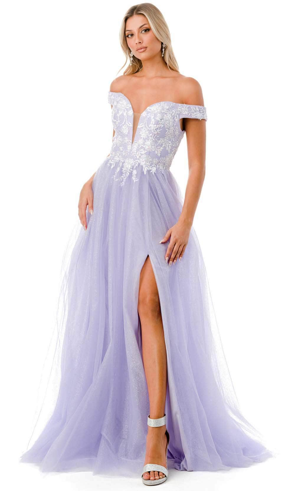 Aspeed Design L2770T - Sequins Tulle Prom Dress