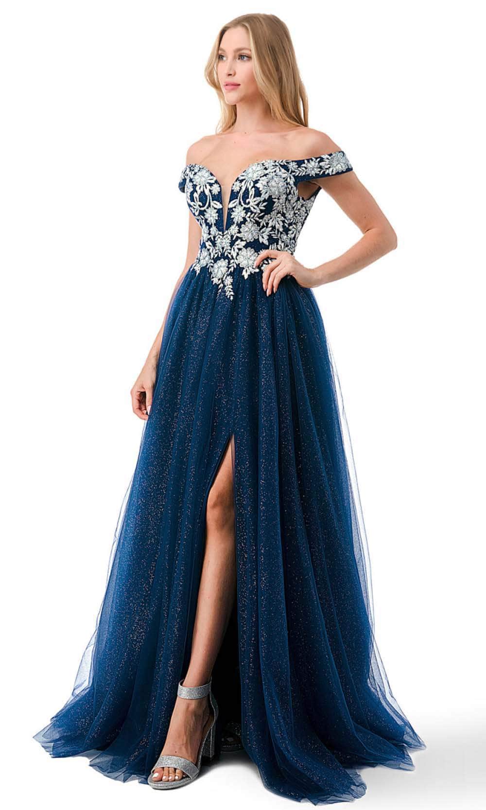 Aspeed Design L2770T - Sequins Tulle Prom Dress