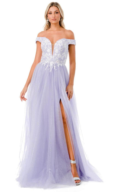Aspeed Design L2770T - Sequins Tulle Prom Dress XS / Lilac