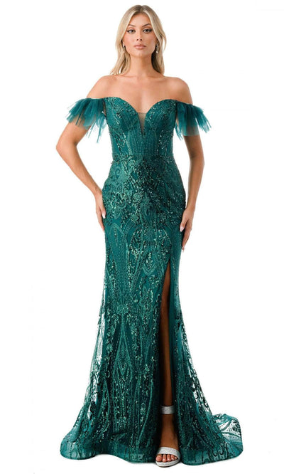 Aspeed Design L2786F - Embellished Evening Gown XS / Hunter Green