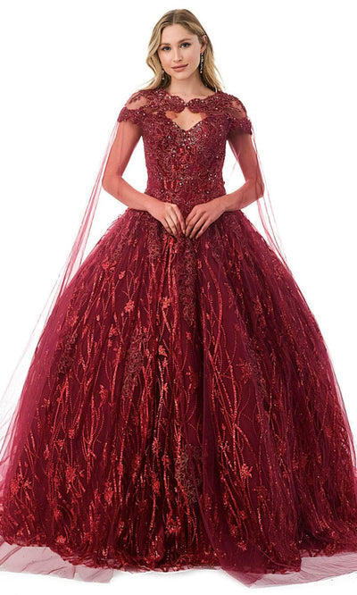 Aspeed Design L2804C - Beaded Ballgown With Cape