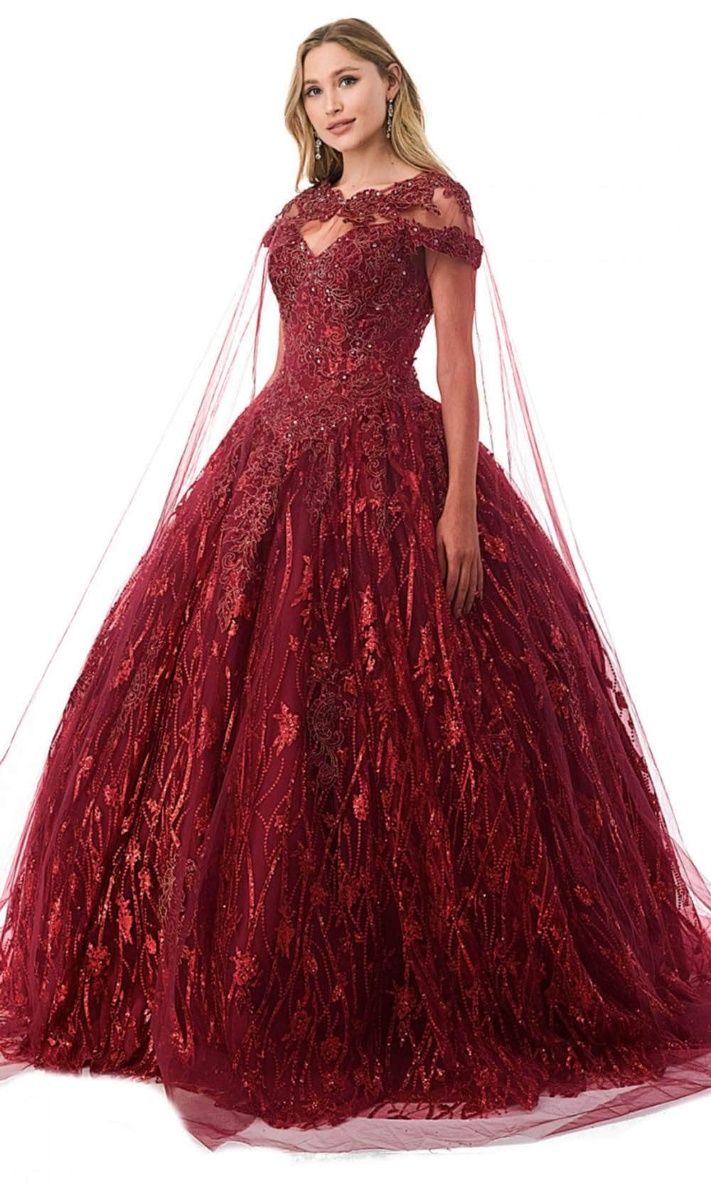 Aspeed Design L2804C - Beaded Ballgown With Cape