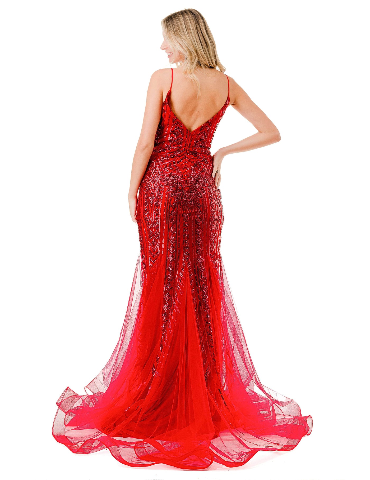Aspeed Design L2816J - Sequined Mermaid Evening Gown Evening Dresses