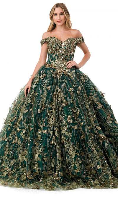 Aspeed Design L2817C - Corset Back Ballgown XS / Hunter Green