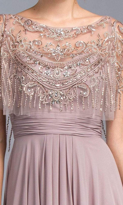 Aspeed Design - M2070 Sheer Beaded Poncho Chiffon Dress Mother of the Bride Dresses