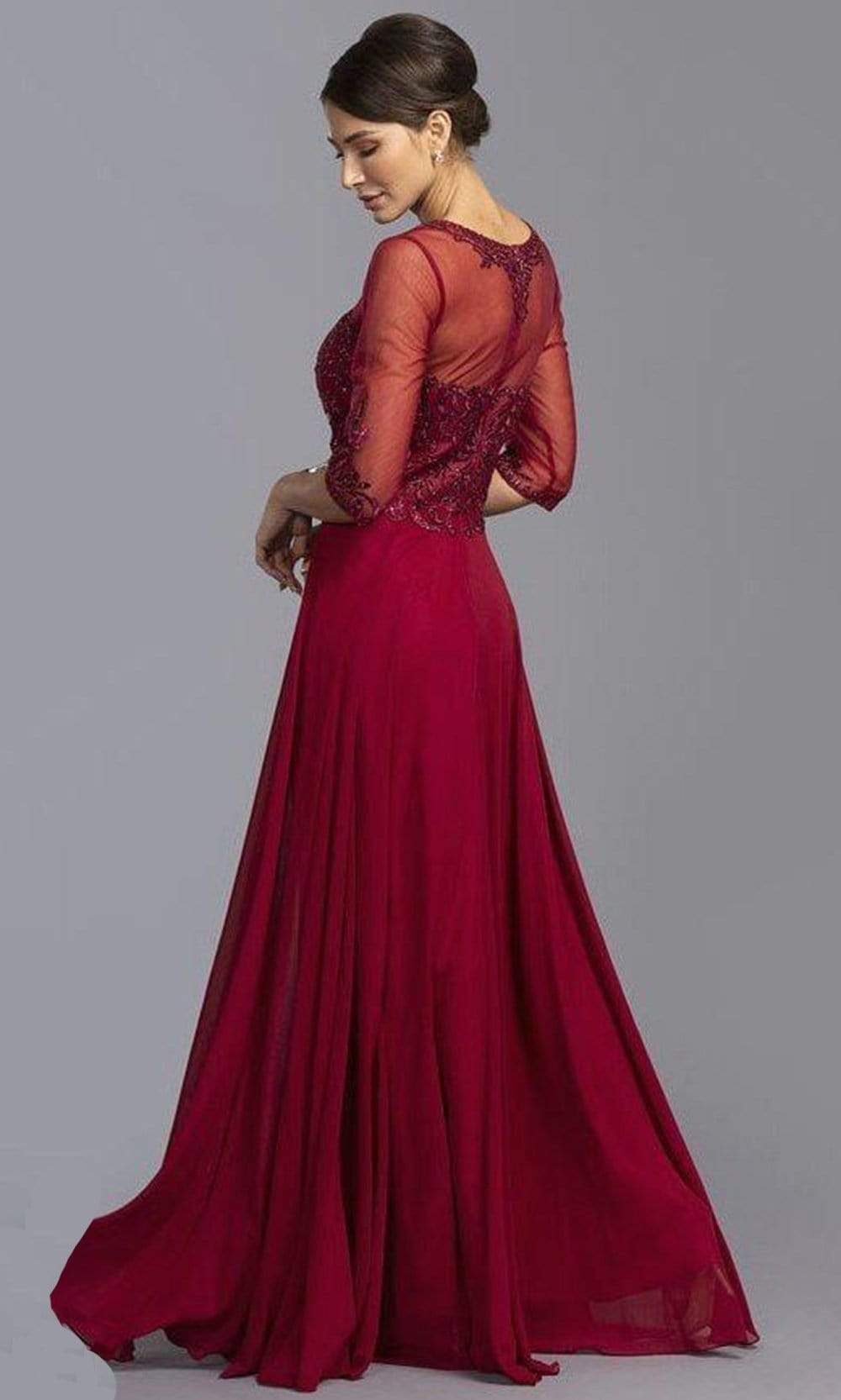 Aspeed Design - M2106 Embroidered Mesh Chiffon Dress Mother of the Bride Dresses