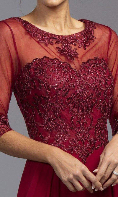 Aspeed Design - M2106 Embroidered Mesh Chiffon Dress Mother of the Bride Dresses