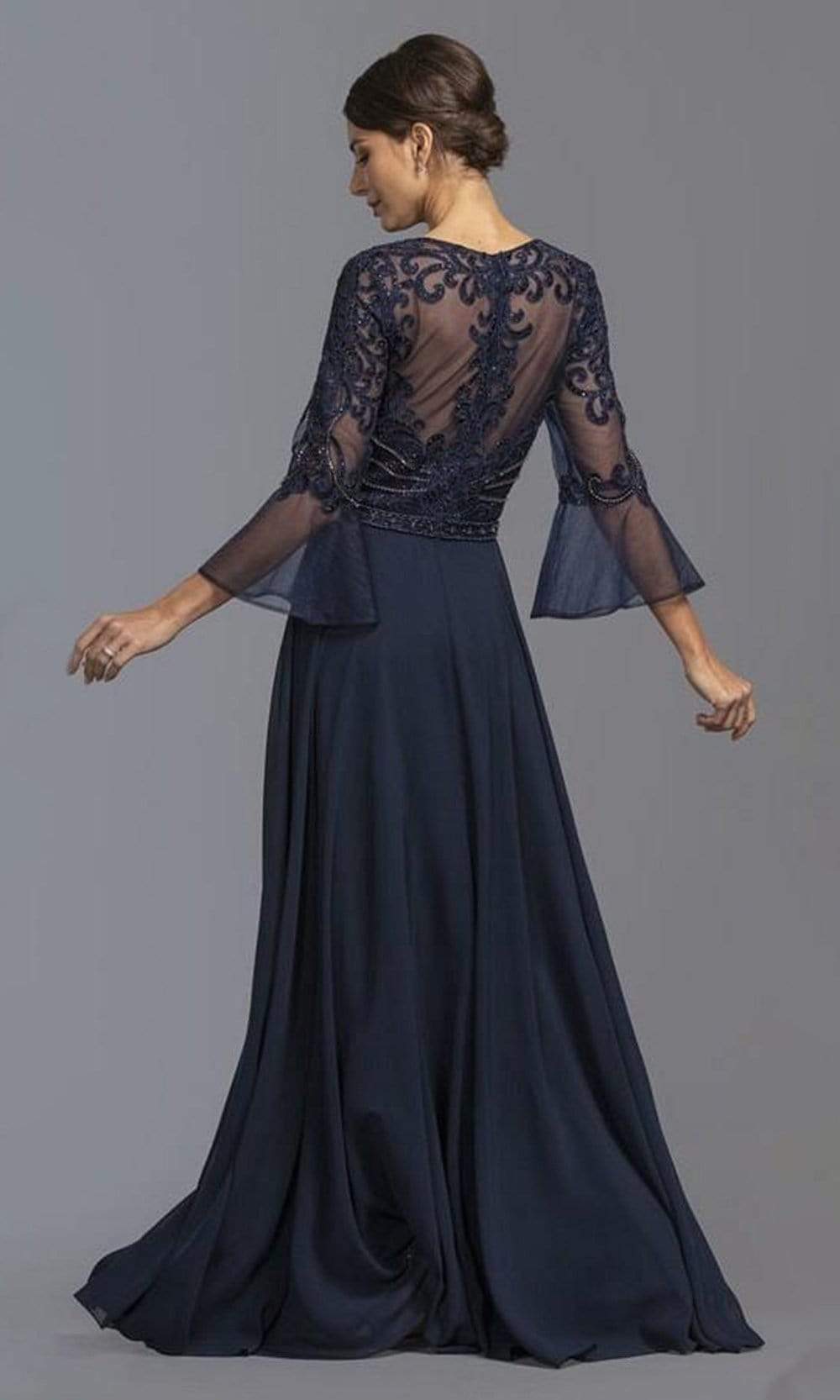 Aspeed Design - M2112 Flutter Sleeve Embellished A-Line Dress Mother of the Bride Dresses