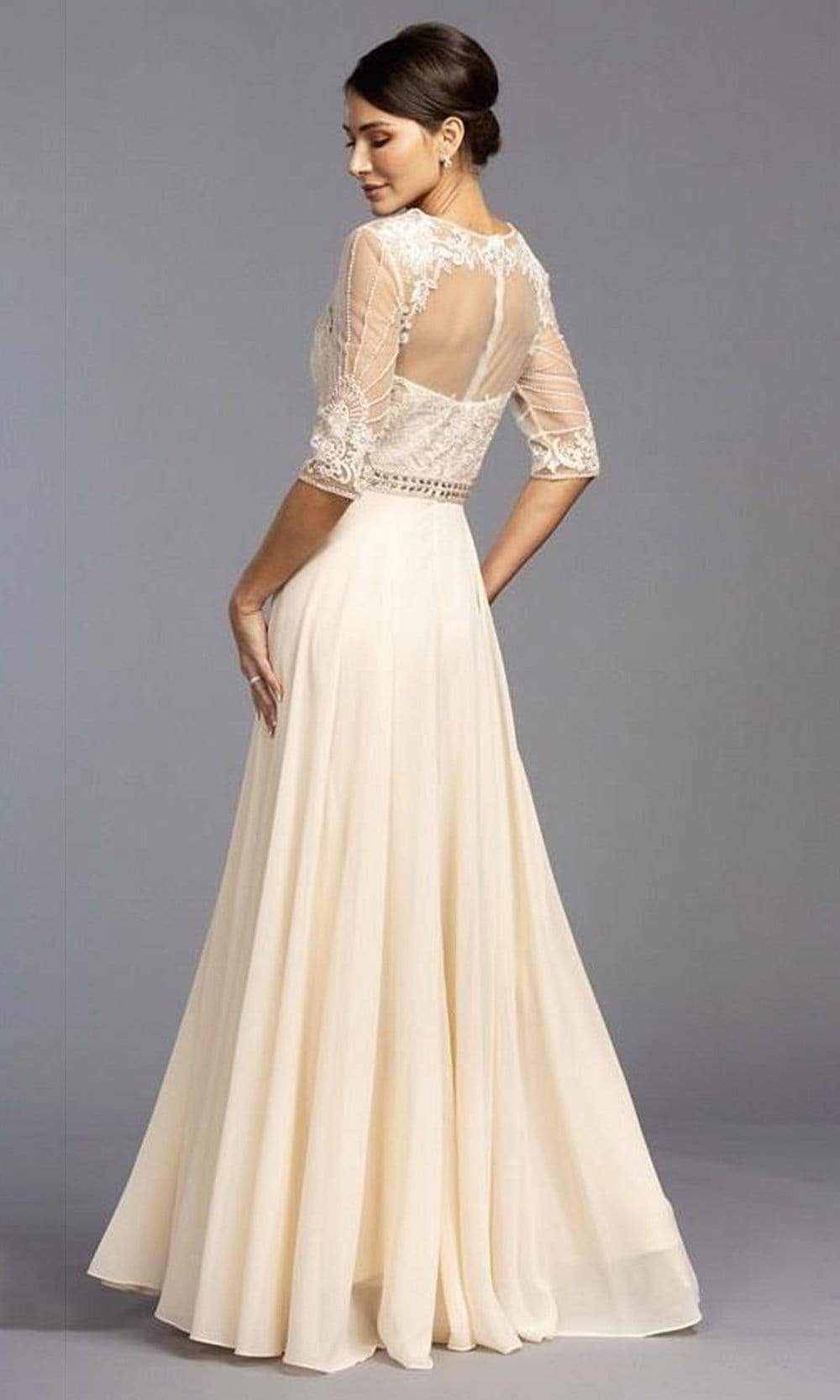 Aspeed Design - M2134 Subtle Embellished A-Line Long Dress Mother of the Bride Dresses