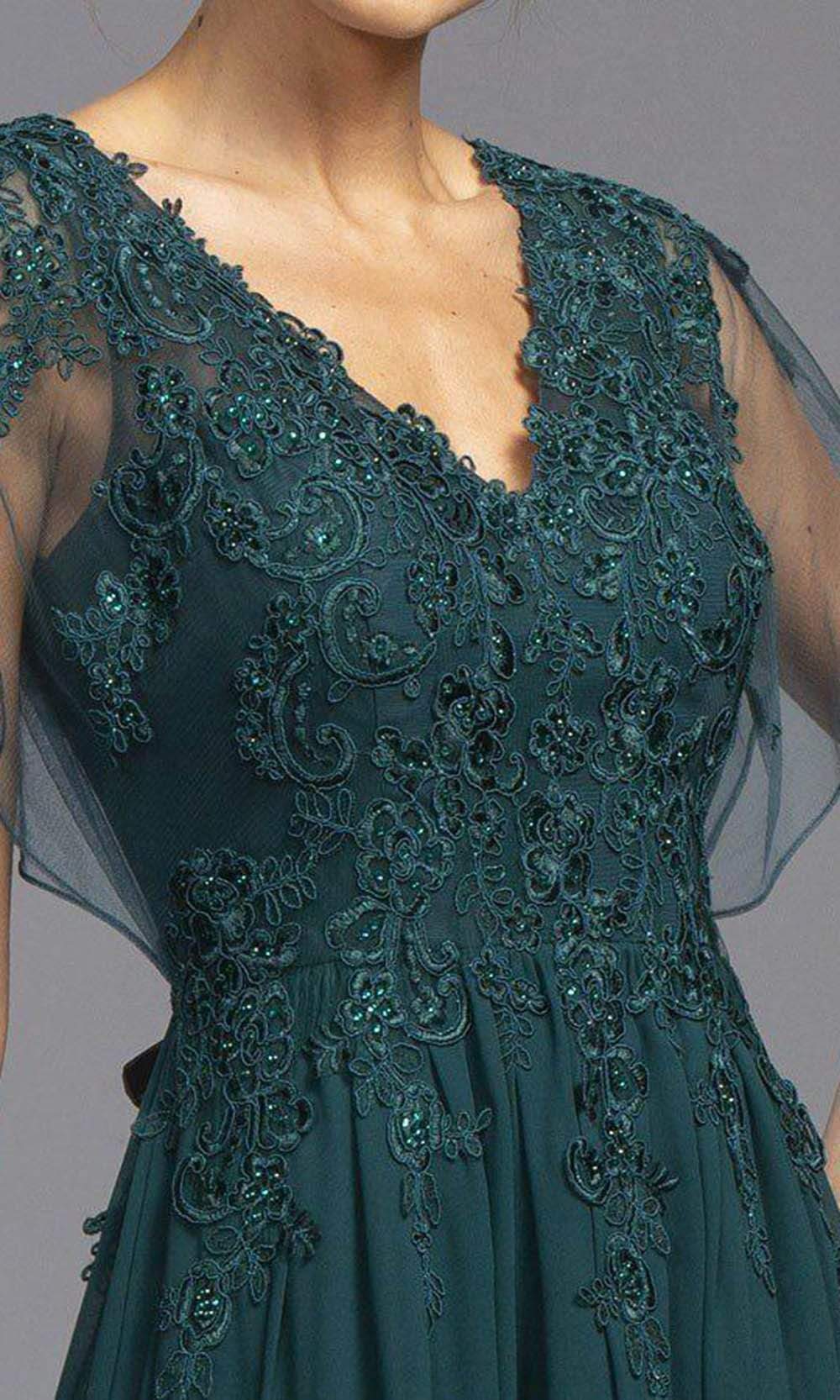 Aspeed Design - M2192 V Neck Embroidered A-Line Dress Mother of the Bride Dresses