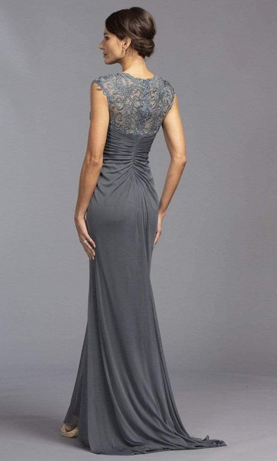 Aspeed Design - M2274 V Neck Embroidered Ruched Dress Mother of the Bride Dresses