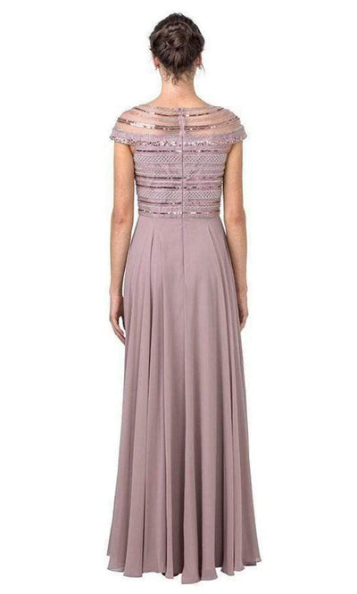 Aspeed Design - M2287 Stripe Beaded A-Line Chiffon Dress Mother of the Bride Dresses